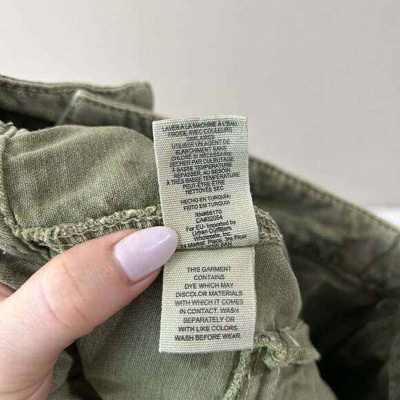 Free People Womens Skirt 0 Army Green Twill Cargo Utility Y2K Grunge Mini Basic - Picture 13 of 14